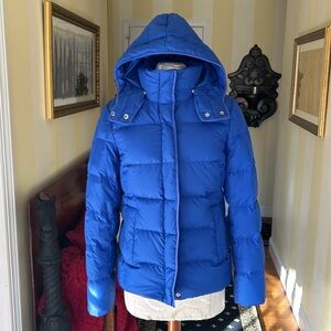J. Crew Blue Puffer Coat